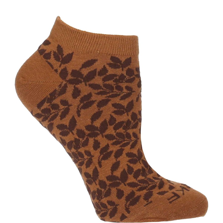 WOMEN Rockford Socks | Women's Bamboo Socks Ped Leaves Brown