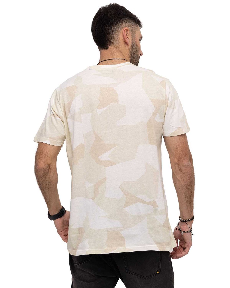 MEN Rockford T-shirts | Men's Casual Short Sleeve T-shirt Operation Freeze Graphic Tee 2 White Cat Swiss Camo Aop-Prist