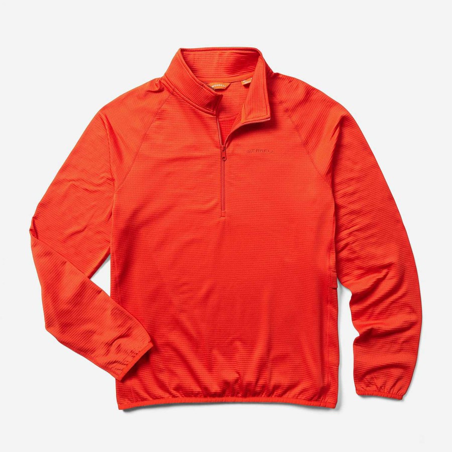 MEN Rockford Polerones | Men's Geotex 1/4 Zip Sweatshirt Poinciana