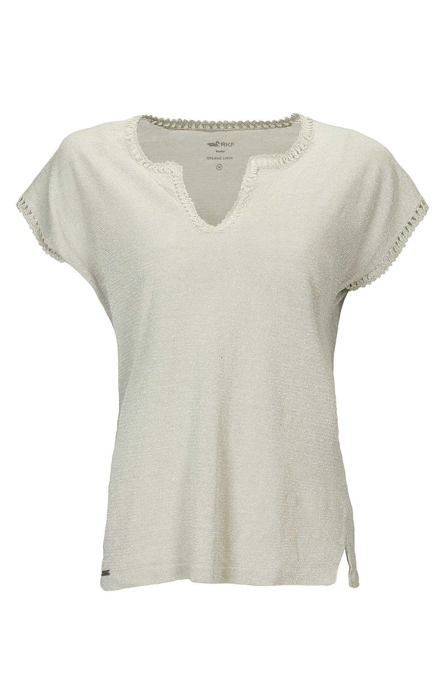 WOMEN Rockford T-shirts | Women's Vienna Organic Linen T-shirt Silver[893