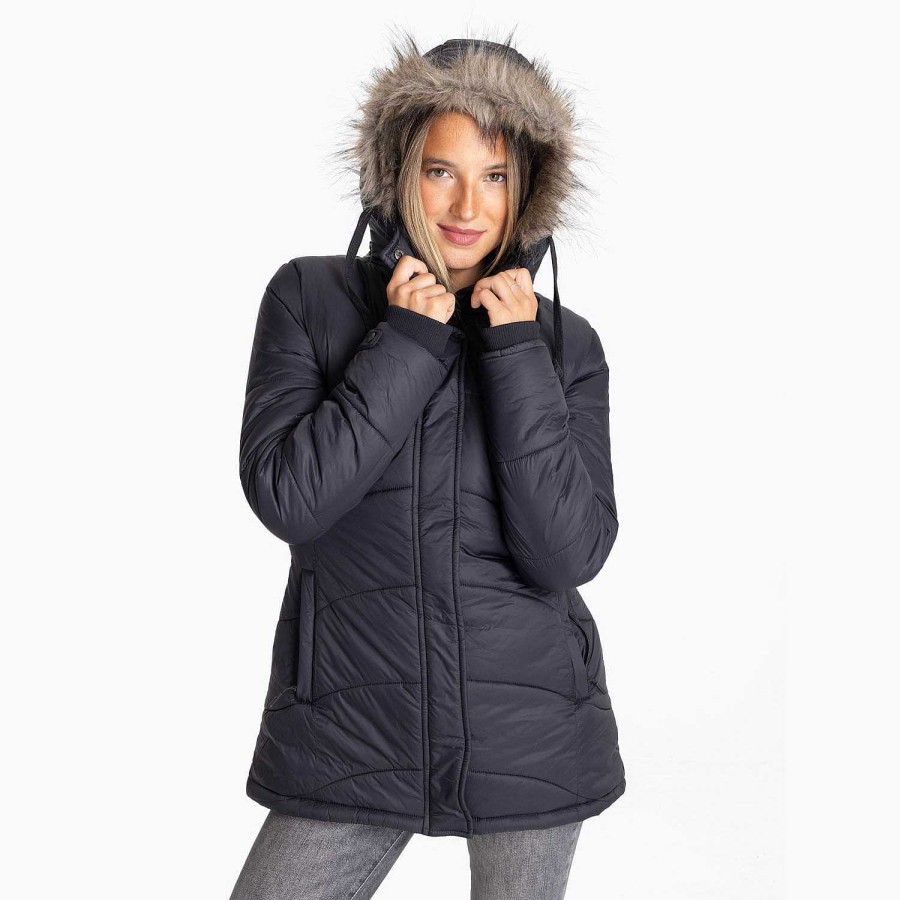 WOMEN Rockford Jackets and Parkas | Women's Fur Parka Jet Black