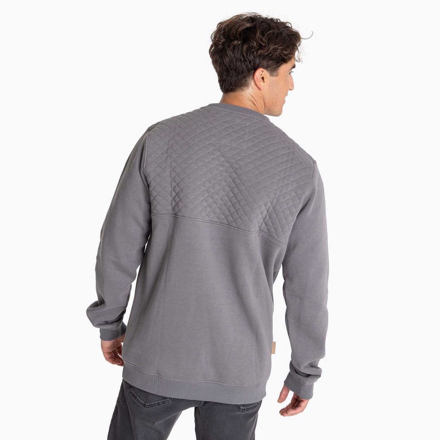 MEN Rockford Polerones | Quilt Crew Men's Sweater Charcoal Gray