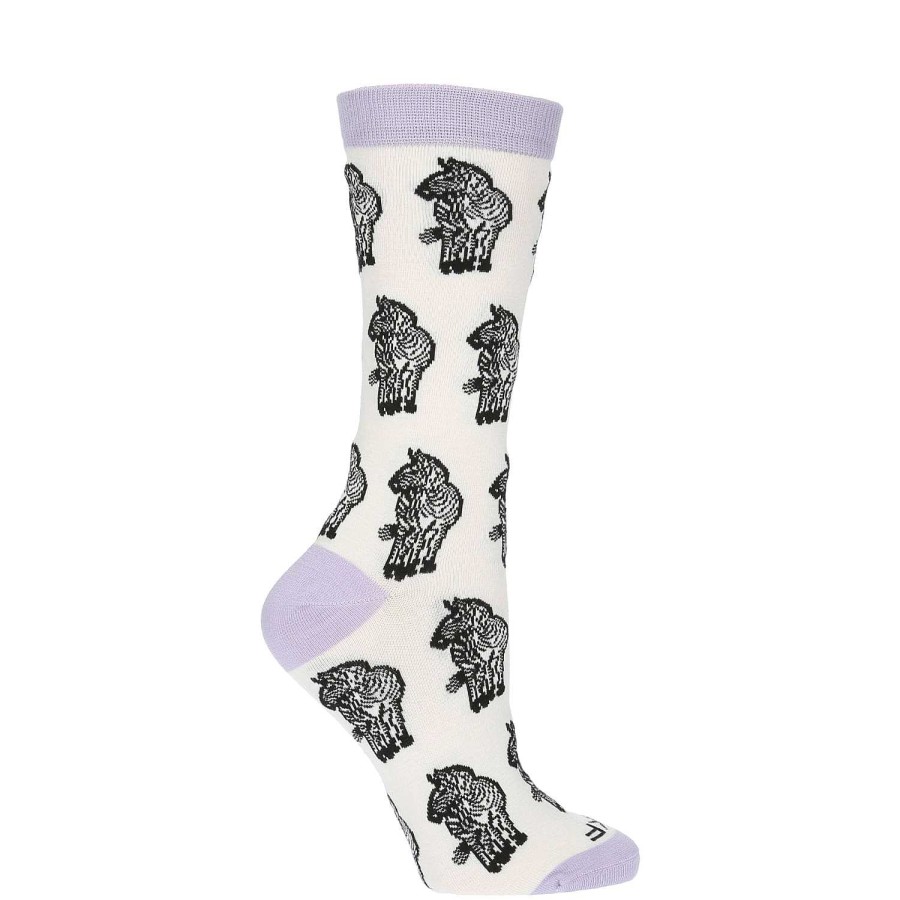 WOMEN Rockford Socks | Women's Bamboo Socks Zebra Cream