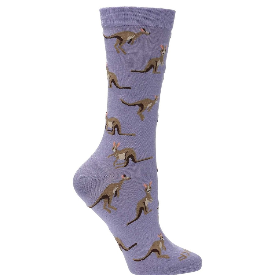 WOMEN Rockford Socks | Rockford Purple Kangaroo Women's Bamboo Socks Purple