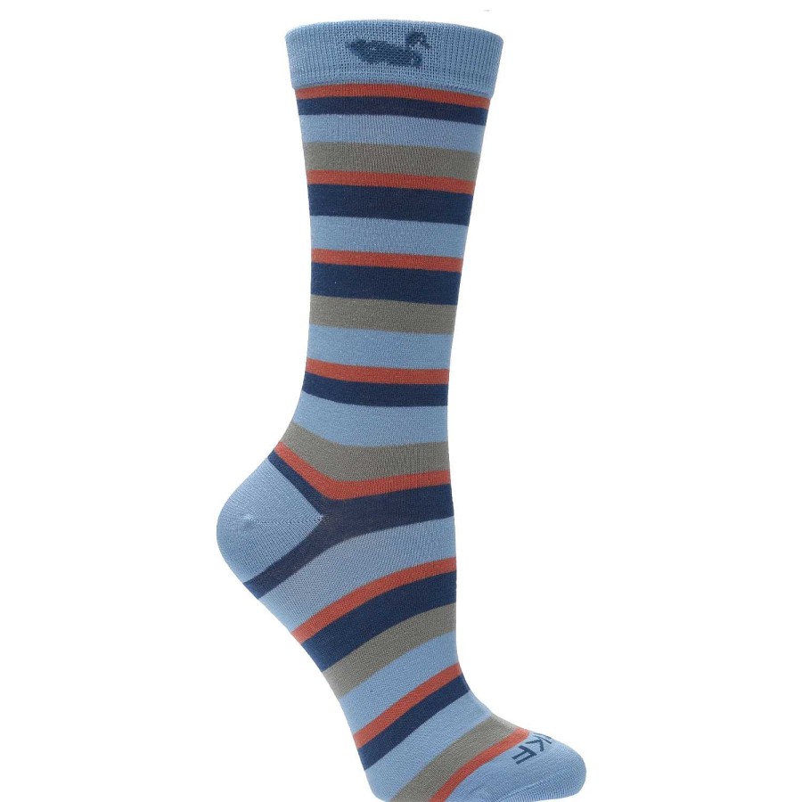 WOMEN Rockford Socks | Women's Bamboo Sock Lines Blue Rockford Denim