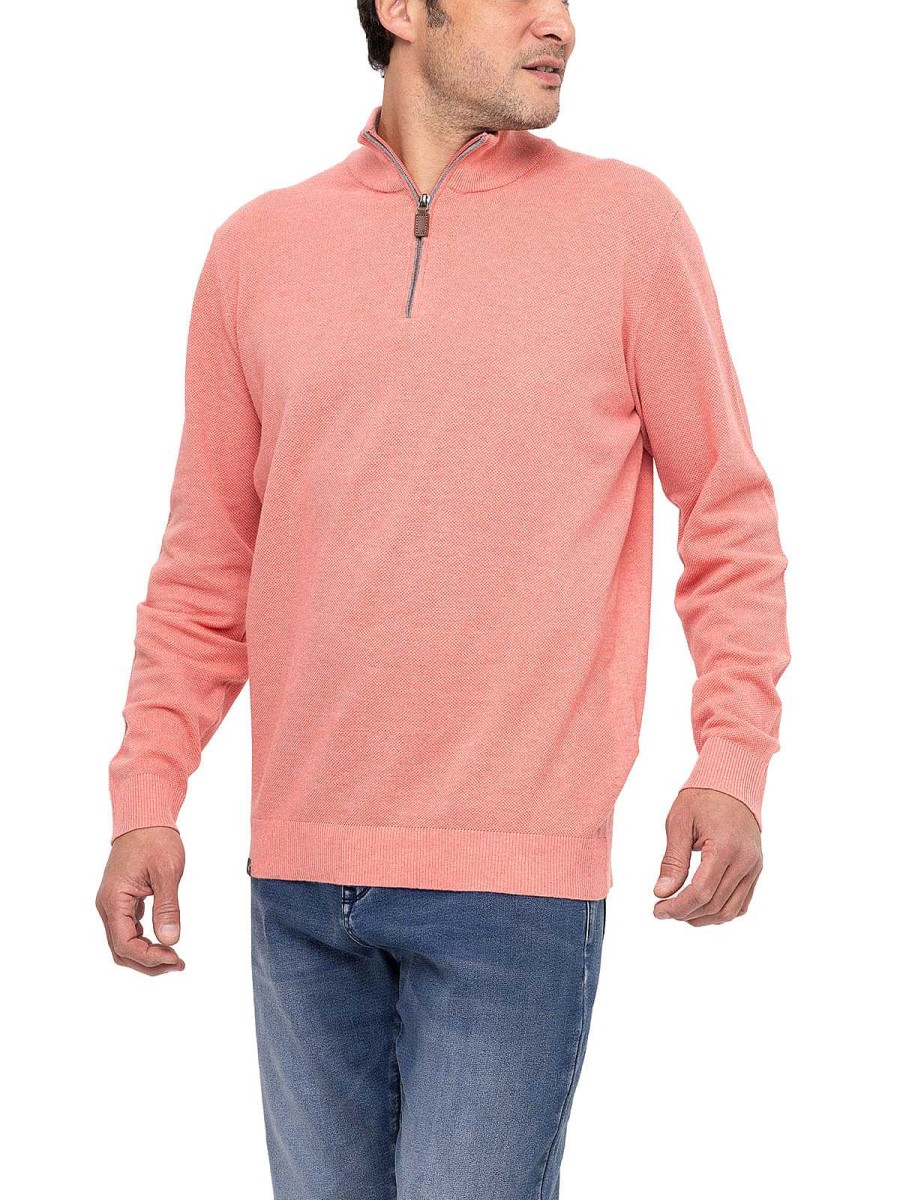 MEN Rockford Vests and Sweaters | Men's Organic Cotton Sweater Bilbao Peach Rockford Melange Peach