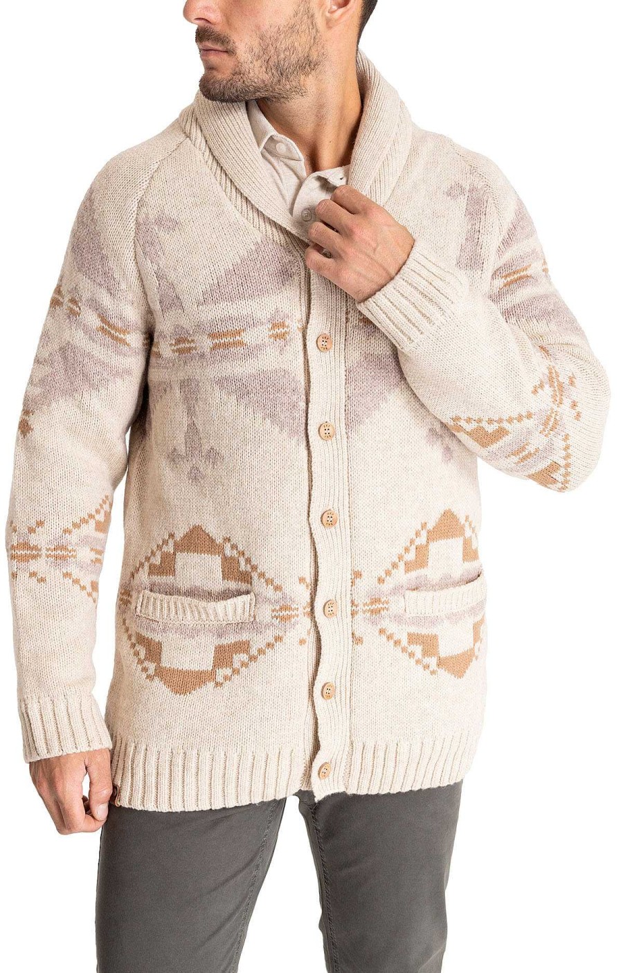 MEN Rockford Vests and Sweaters | Men's Warm Cardigan Sandshell