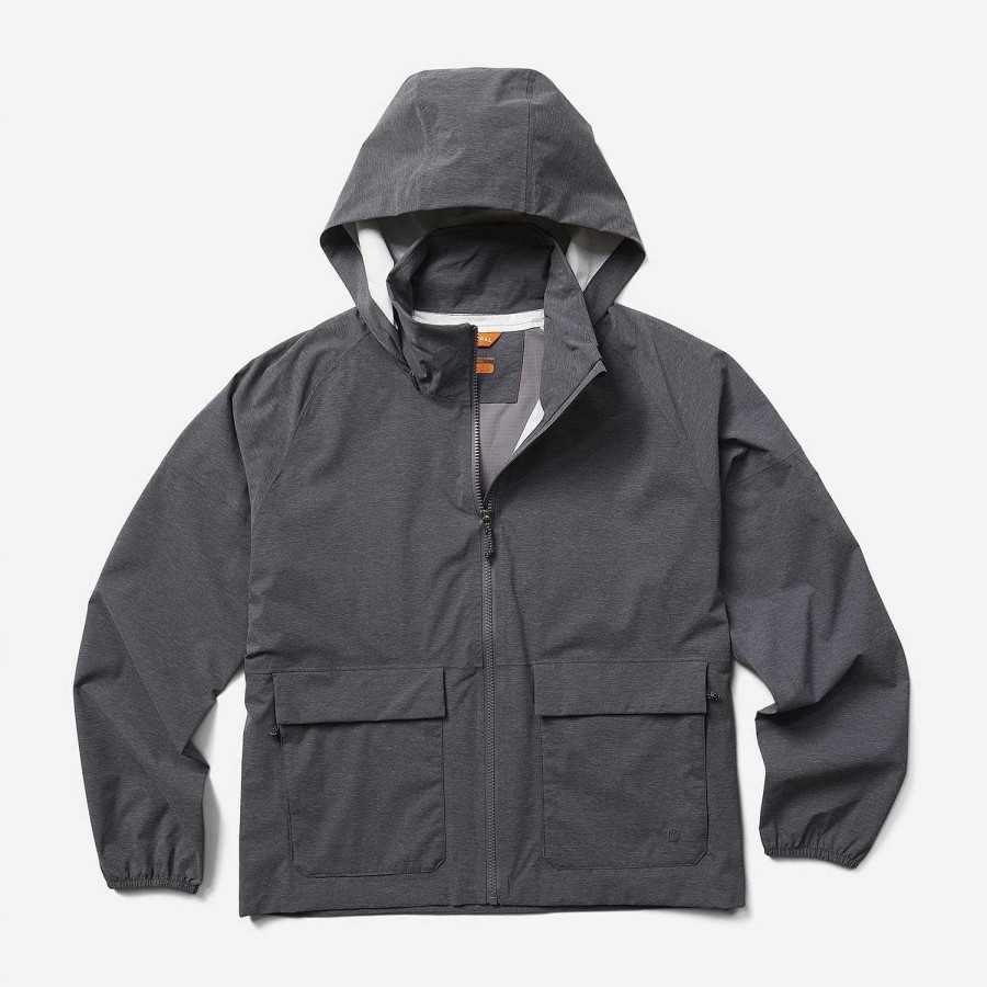 WOMEN Rockford Jackets and Parkas | Women's Alpine Rain Shell Raincoat Black Heather