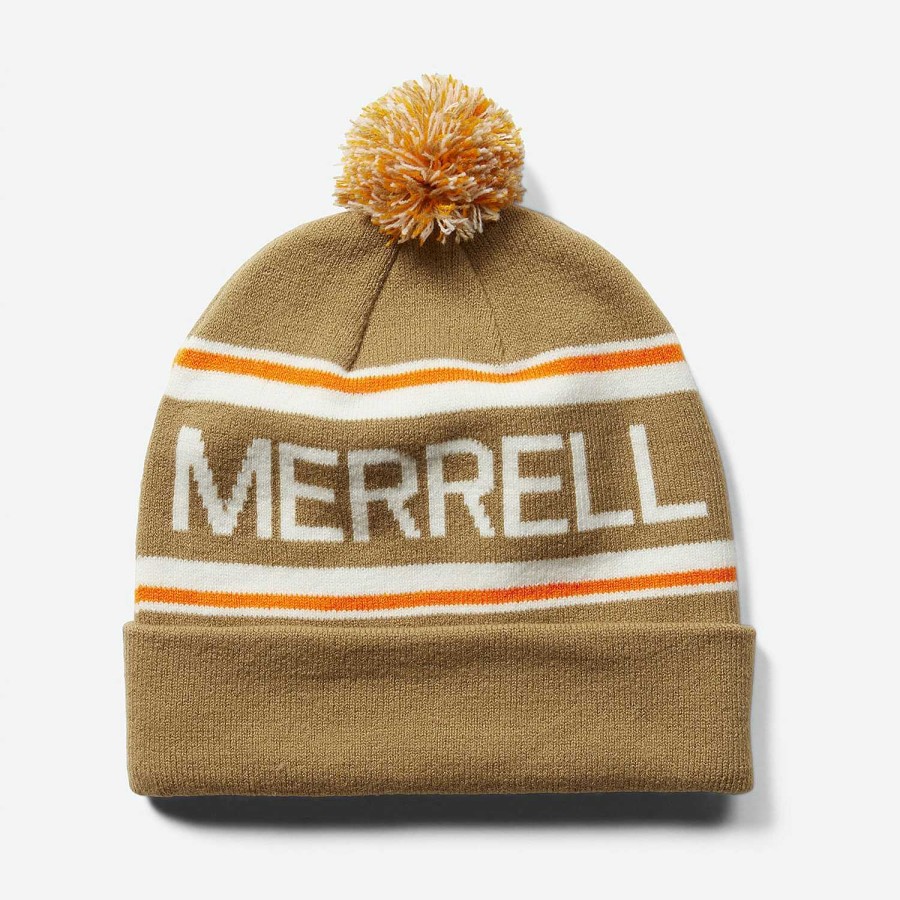 MEN Rockford Caps and JocWholesales | Unisex College Pom Beanie Sepia Tint