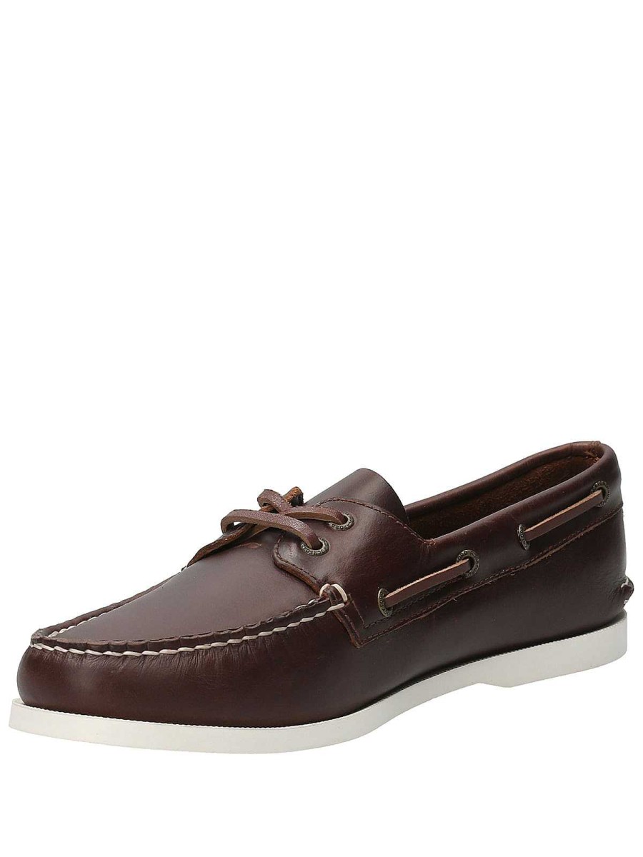 MEN Rockford Moccasins | Men's Leather Moccasin Boat Cafe Rockford Brown