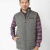 MEN Rockford Jackets and Parkas | Men's Casual Sleeveless Jacket Mediumweight Insulated Triangle Quilted Vest Gray Cat Gunmetal