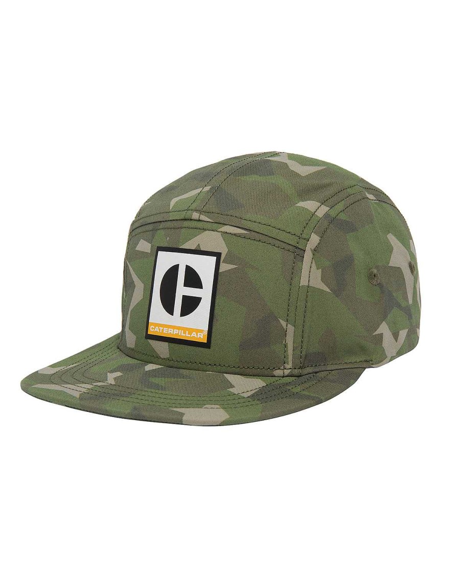 MEN Rockford Caps and JocWholesales | Jockey Casual Unisex Code Logo Flat Bill Hat Green Cat Swiss Camo Aop-Marsh