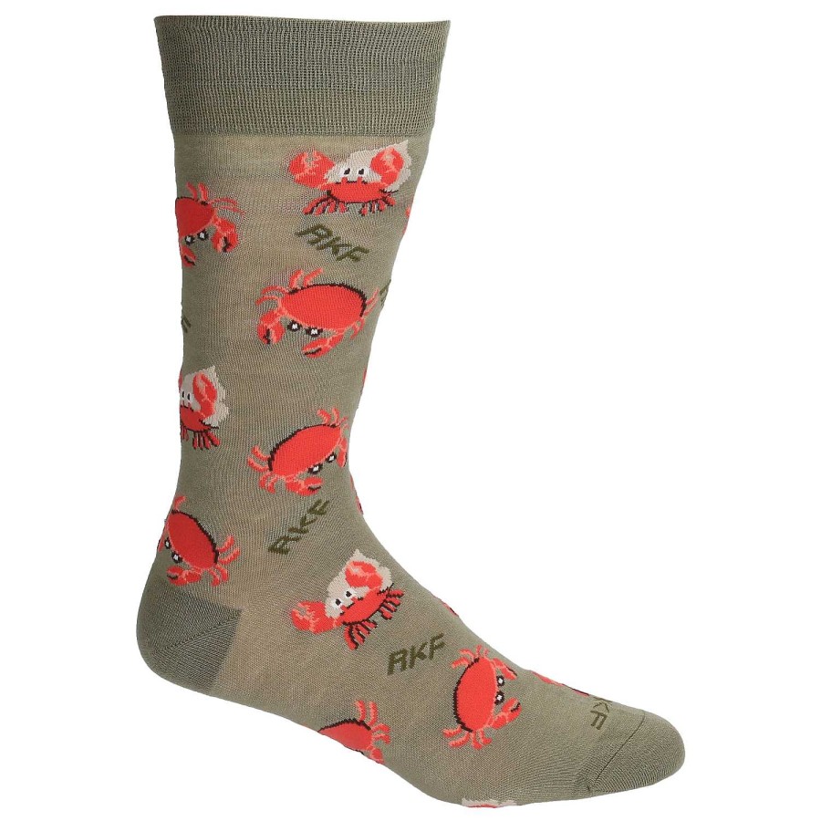 MEN Rockford Socks | Crab Men's Bamboo Sock Green[474