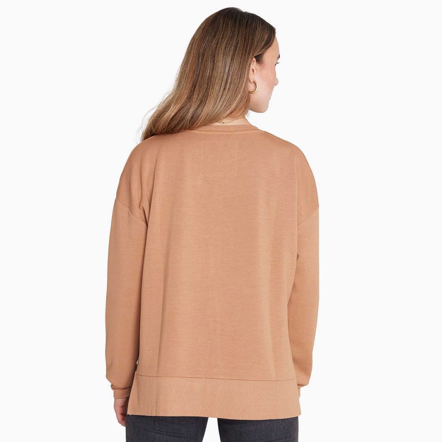 WOMEN Rockford Polerones | Poleron Mujer Crew Neck Sweatshirt Camel Merrell Tobacco Brown