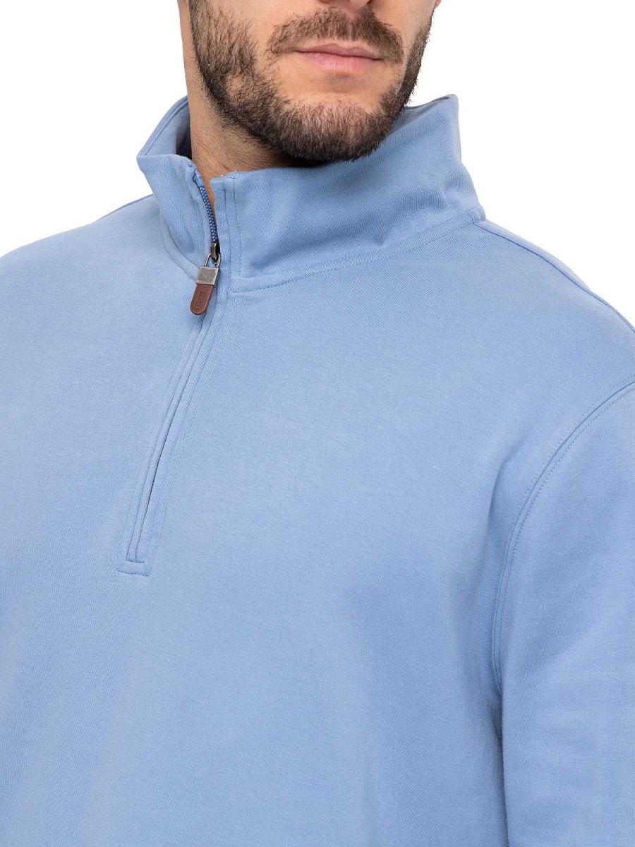 MEN Rockford Vests and Sweaters | Men's Organic Cotton Sweater Rimini Blue Rockford Marine