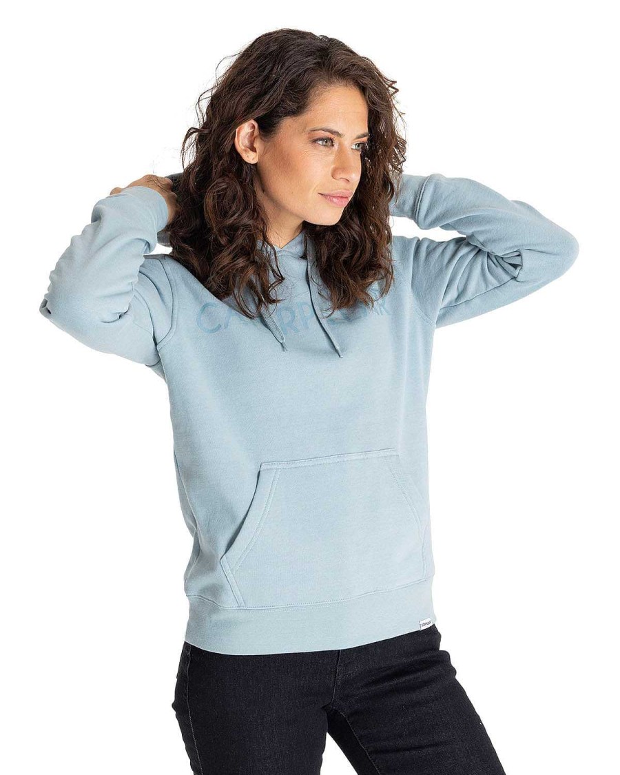 WOMEN Rockford Polerones | Women's Sweater W Foundation Logo Fleece Hoody Blue Moon/Tonal