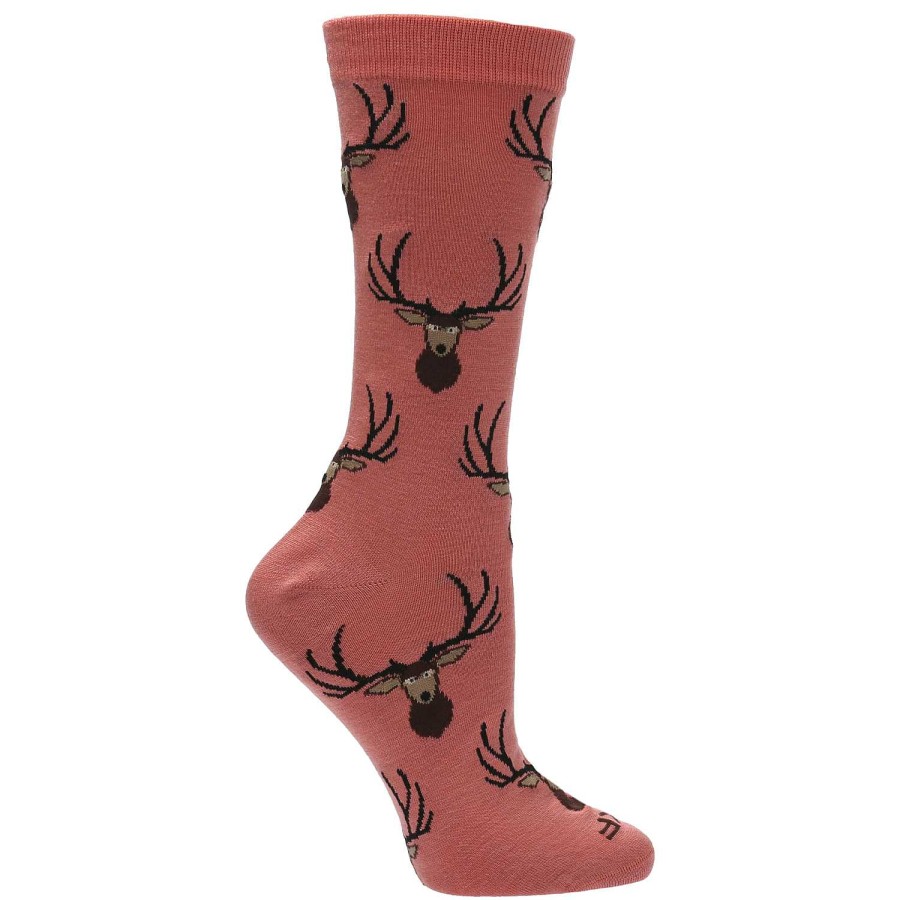 WOMEN Rockford Socks | Women's Bamboo Sock Elk Pink Rockford Rose