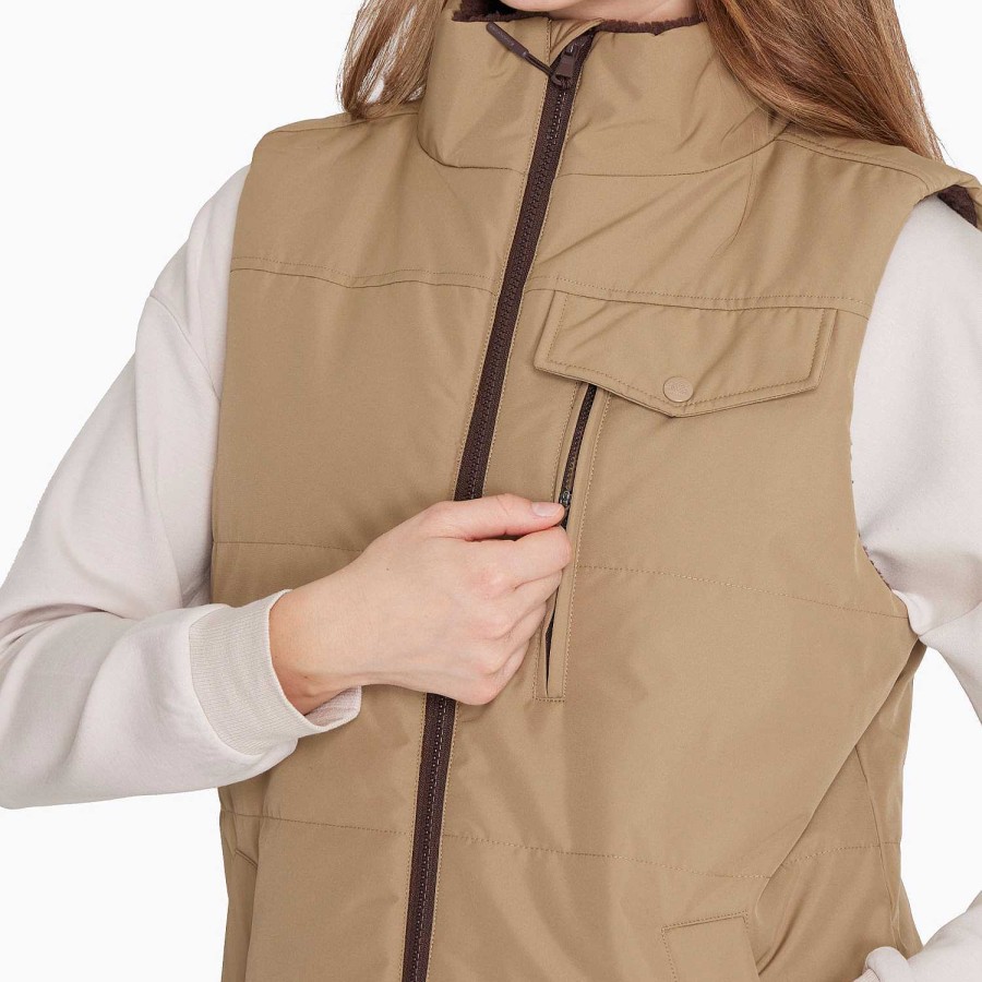 WOMEN Rockford Jackets and Parkas | Women's Parka Sleeveles Light Brown Merrell elmwood