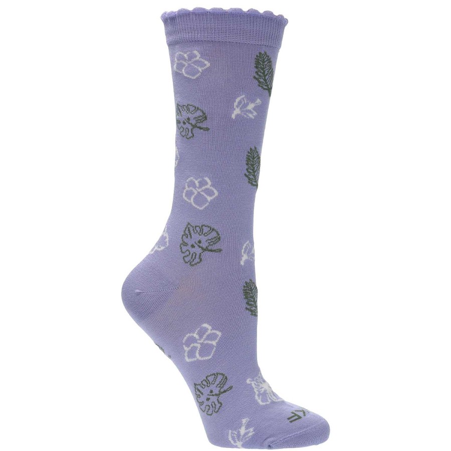 WOMEN Rockford Socks | Women's Bamboo Sock St Flower Purple Rockford Purple