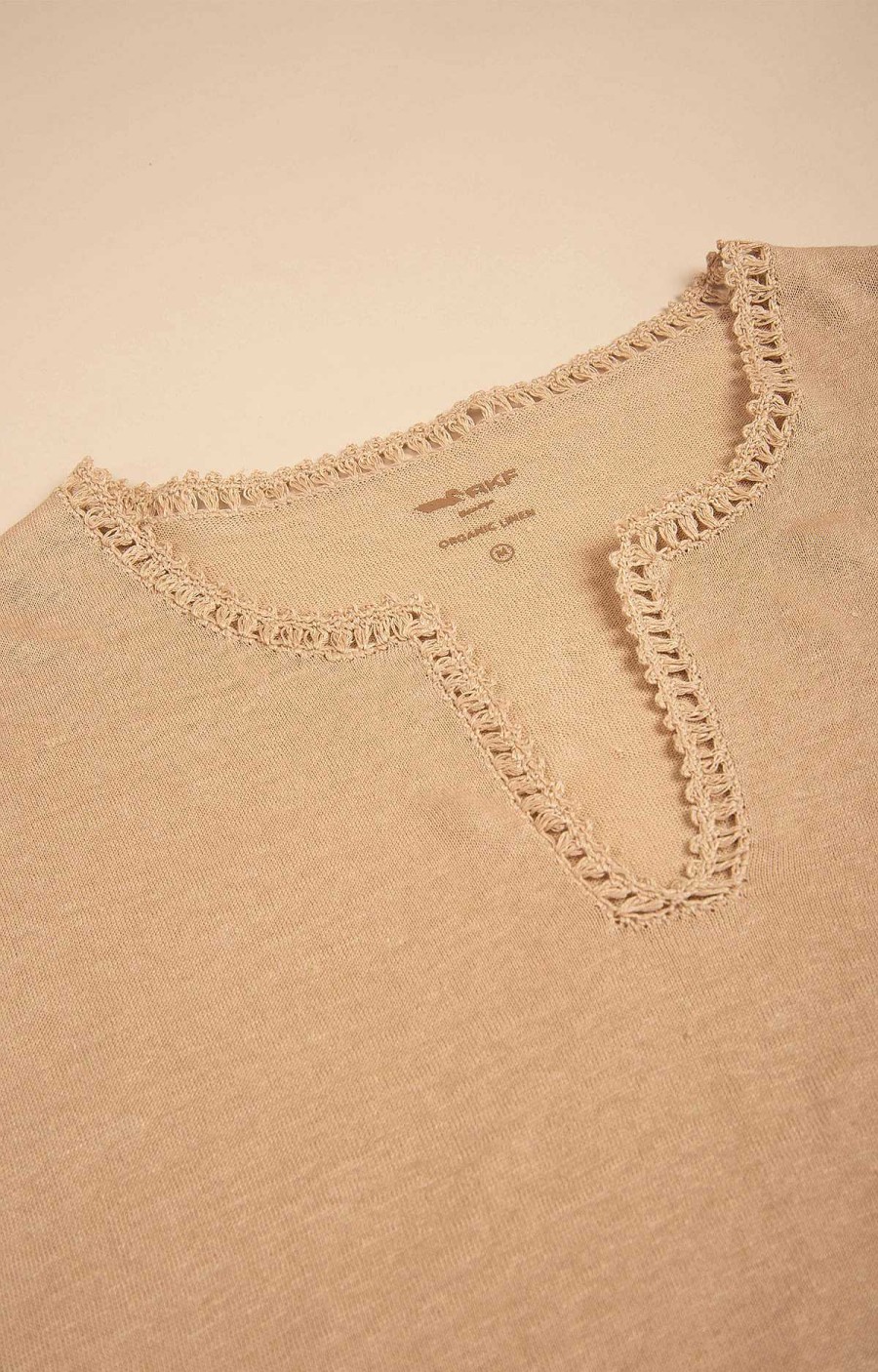 WOMEN Rockford T-shirts | Women's Vienna Organic Linen T-shirt Sand