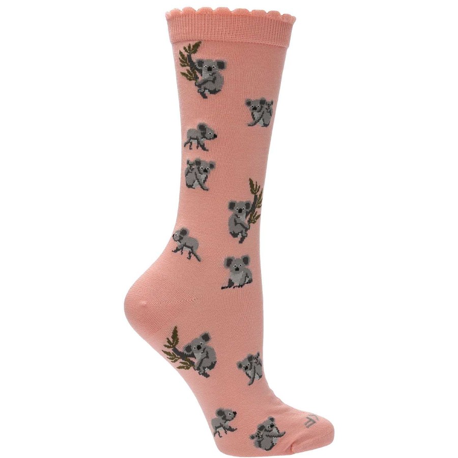 WOMEN Rockford Socks | Women's Bamboo Sock St Koala Pink Rockford Rose