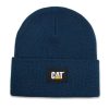 MEN Rockford Caps and JocWholesales | Unisex Casual Hat Cat Label Cuff Beanie Blue Cat Detroit Blue