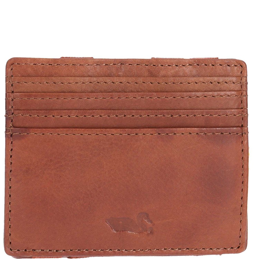 MEN Rockford Wallets | Aq Cardholder Magic Men's Card Holder Brown