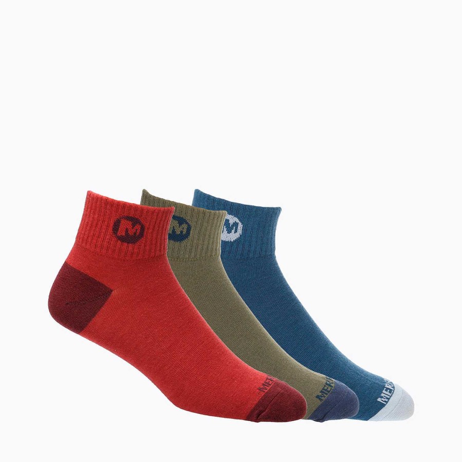 MEN Rockford Socks | Unisex 3 Pack Crew Sock Multicolor Merrell Grid