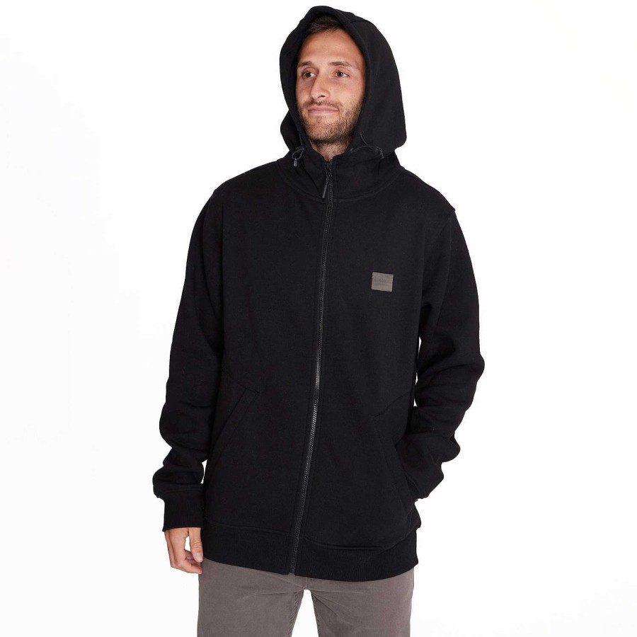 MEN Rockford Polerones | Men's Poleron Full Zipper Sweatshirt Black Merrell Black