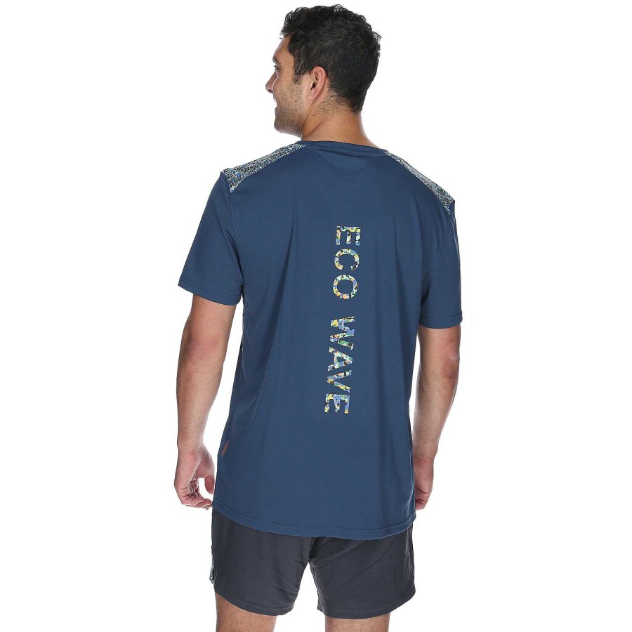 MEN Rockford T-shirts | Men's Eco Wave Tencel T-shirt Melange Insignia Blu