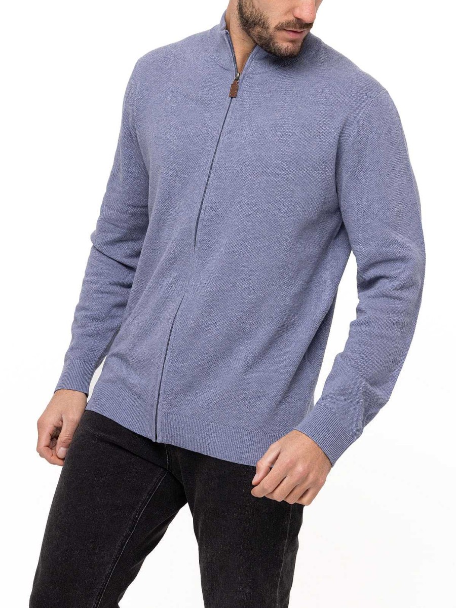 MEN Rockford Vests and Sweaters | Bilbaofull Men's Organic Cotton Sweater Rockford Blue Aquarius