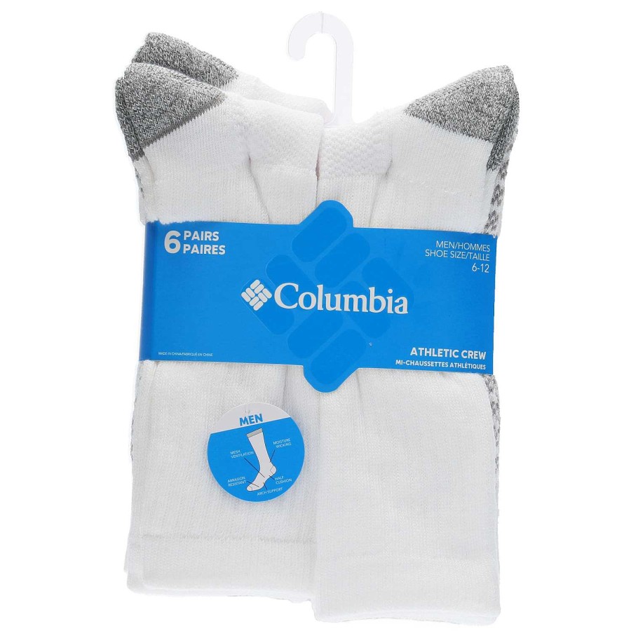 MEN Rockford Socks | Men's Crew Socks 6P White