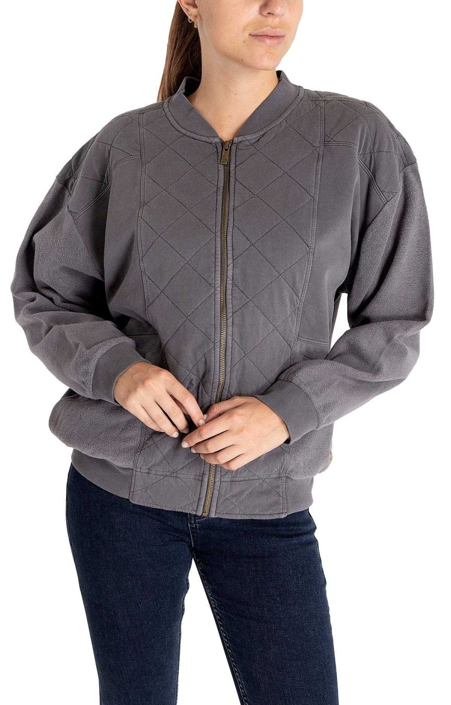 WOMEN Rockford Polerones | Women's Organic Cotton Sweater Verenna Gray Rockford Castlerock