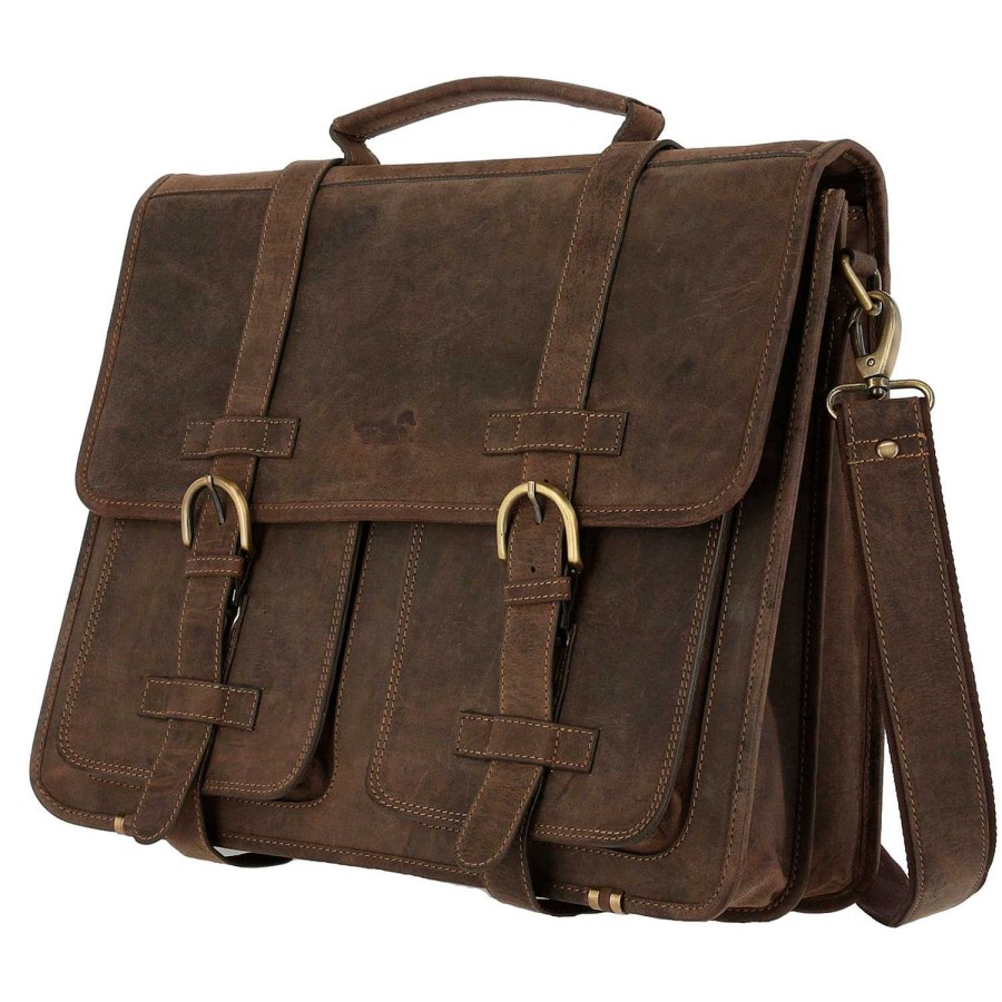 MEN Rockford Briefcases and Backpacks | Men's Leather Briefcase Ks Pocket Cafe Rockford Brown