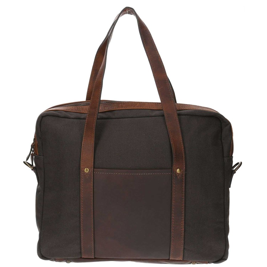 MEN Rockford Briefcases and Backpacks | Rcy Reims Travel Men's Recycled Canvas Briefcase Gray Rockford Charcoal