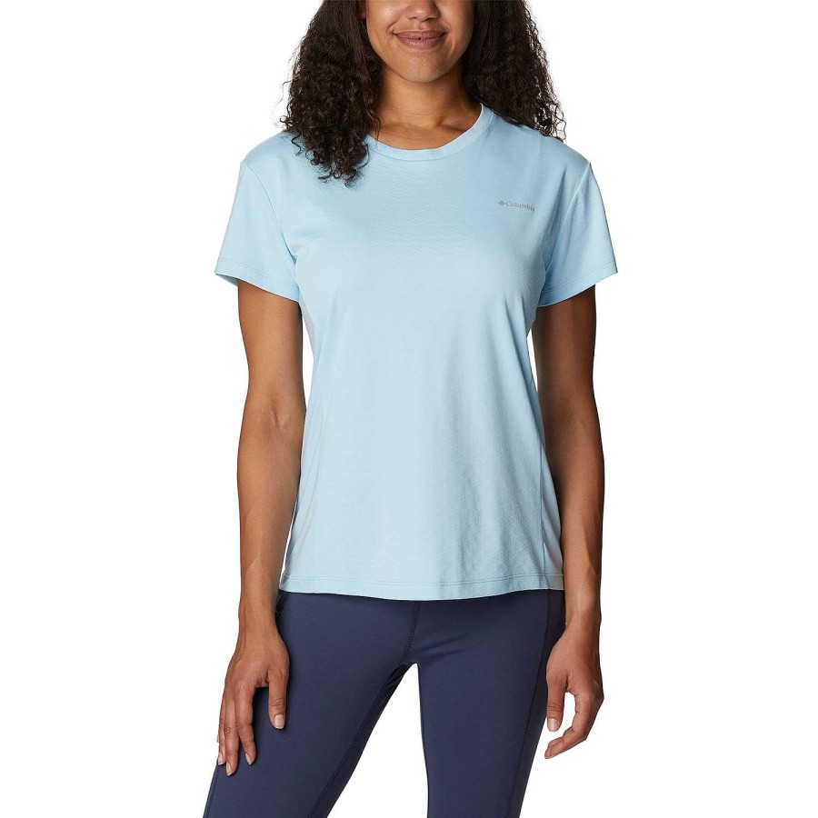 WOMEN Rockford T-shirts | Women's Short Sleeve T-shirt W Zero Ice Cirro-Cool Ss Shirt Columbia (490) Spring Blue