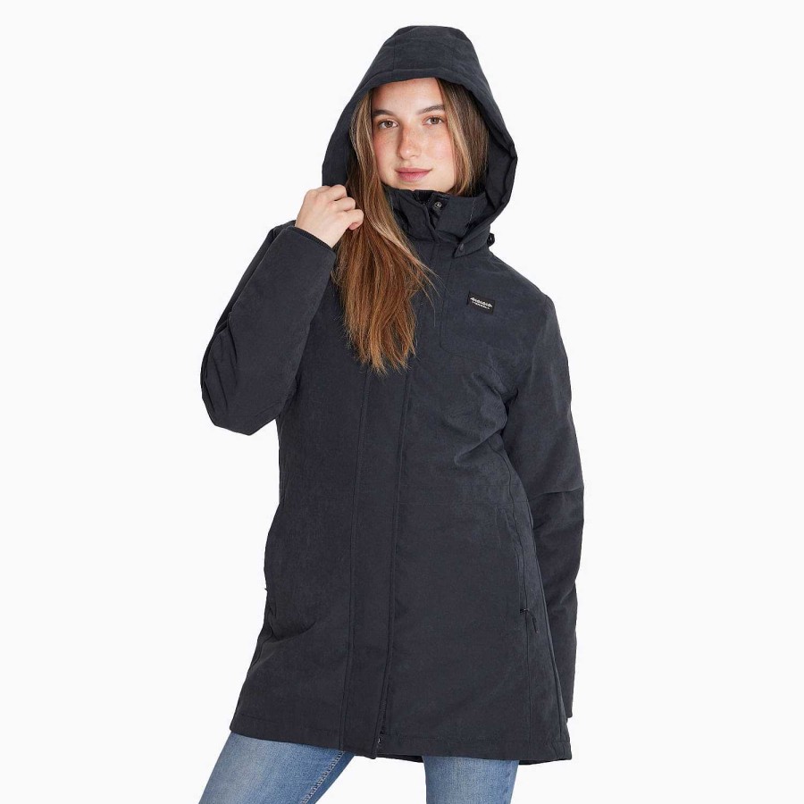 WOMEN Rockford Jackets and Parkas | Merrell Women's Parka W/ Detachable Hoodie Dark Gray Anthracite