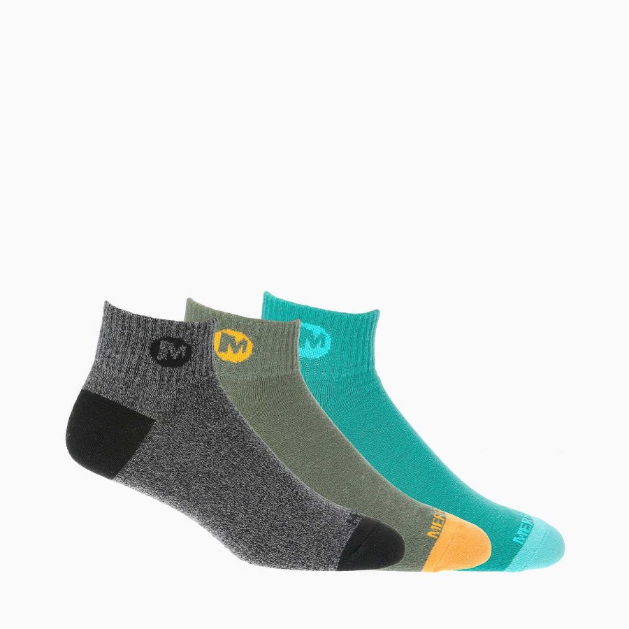 MEN Rockford Socks | Unisex 3 Pack Crew Sock Multicolor Merrell Oil Green