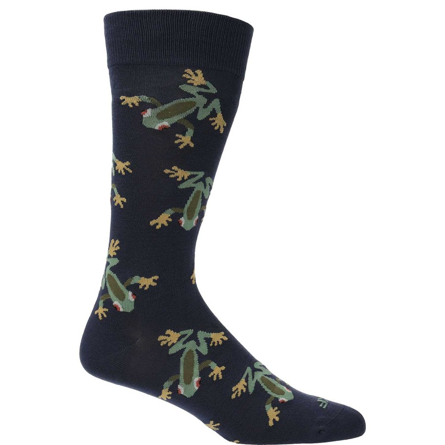 MEN Rockford Socks | Men's Bamboo Socks Frog Blue Rockford Blue