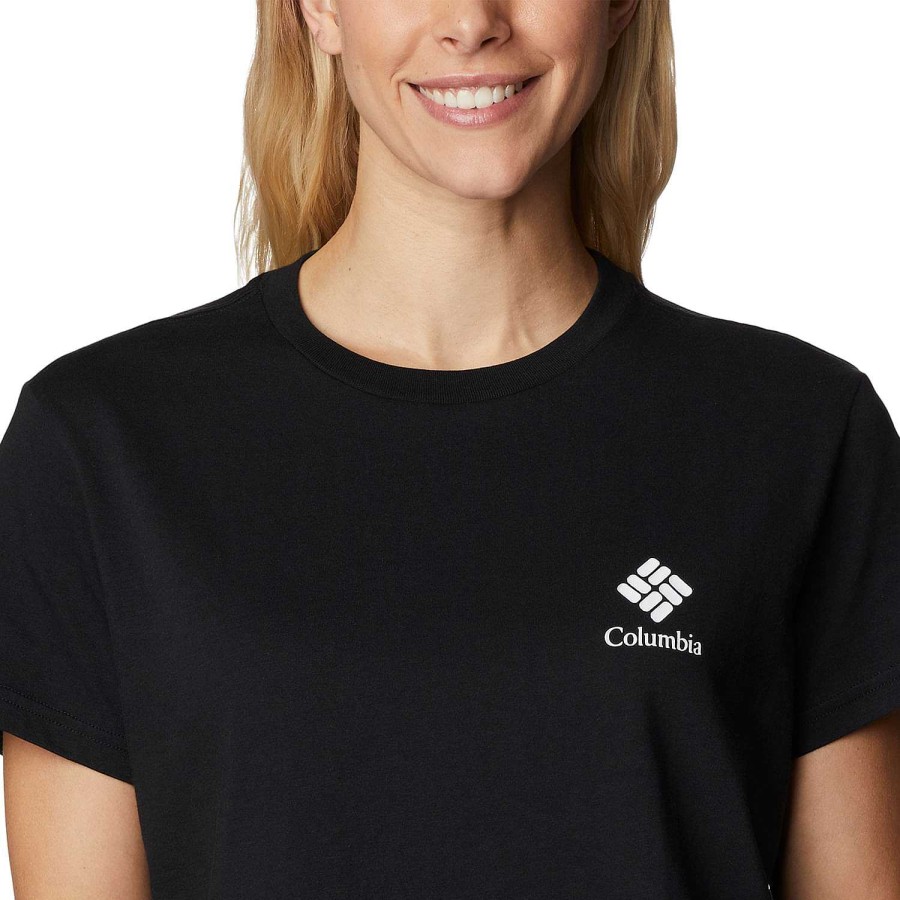 WOMEN Rockford T-shirts | Women's Short Sleeve T-Shirt North Cascades Cropped Tee Columbia (014)Black