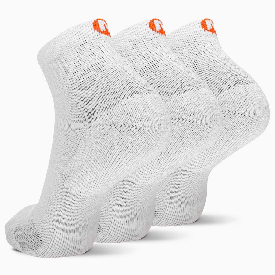 MEN Rockford Socks | Unisex Access Cotton Quarte Sock Pack 3 White Merrell White