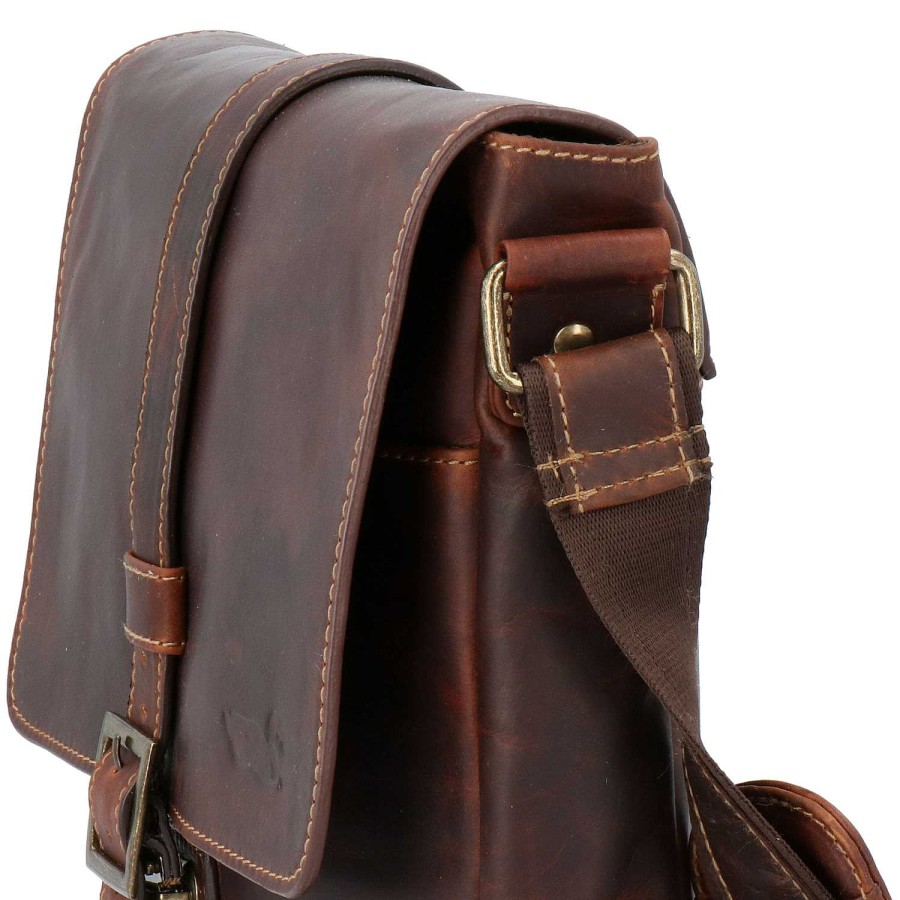 MEN Rockford Briefcases and Backpacks | Unisex Leather Briefcase Tc Crossbody Cafe Rockford Brown