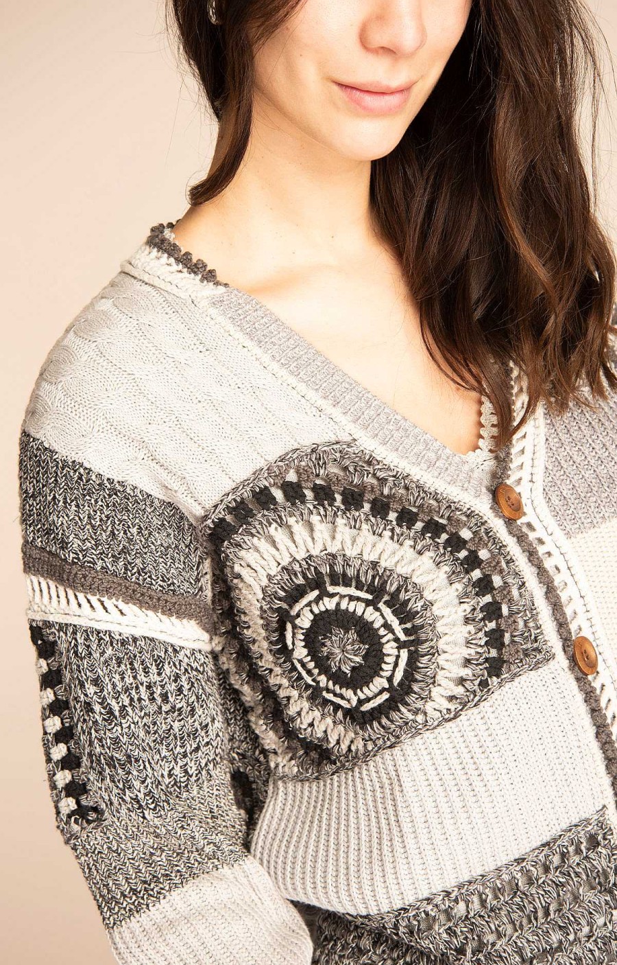 WOMEN Rockford Vests and Sweaters | Amber Women's Sweater Organic Cotton Multicolor Jet