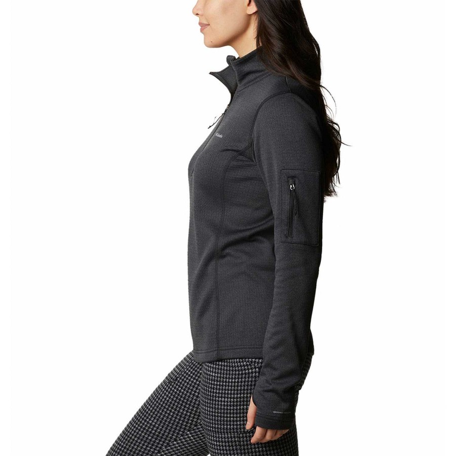 WOMEN Rockford Fleece and Softshells | W Park View Grid Fleece 1/2 Zip (010) Black