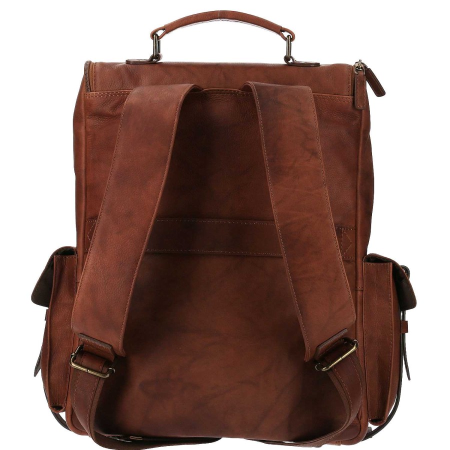 MEN Rockford Briefcases and Backpacks | Unisex Leather Backpack Aq Fussen Back Cafe Rockford Brown