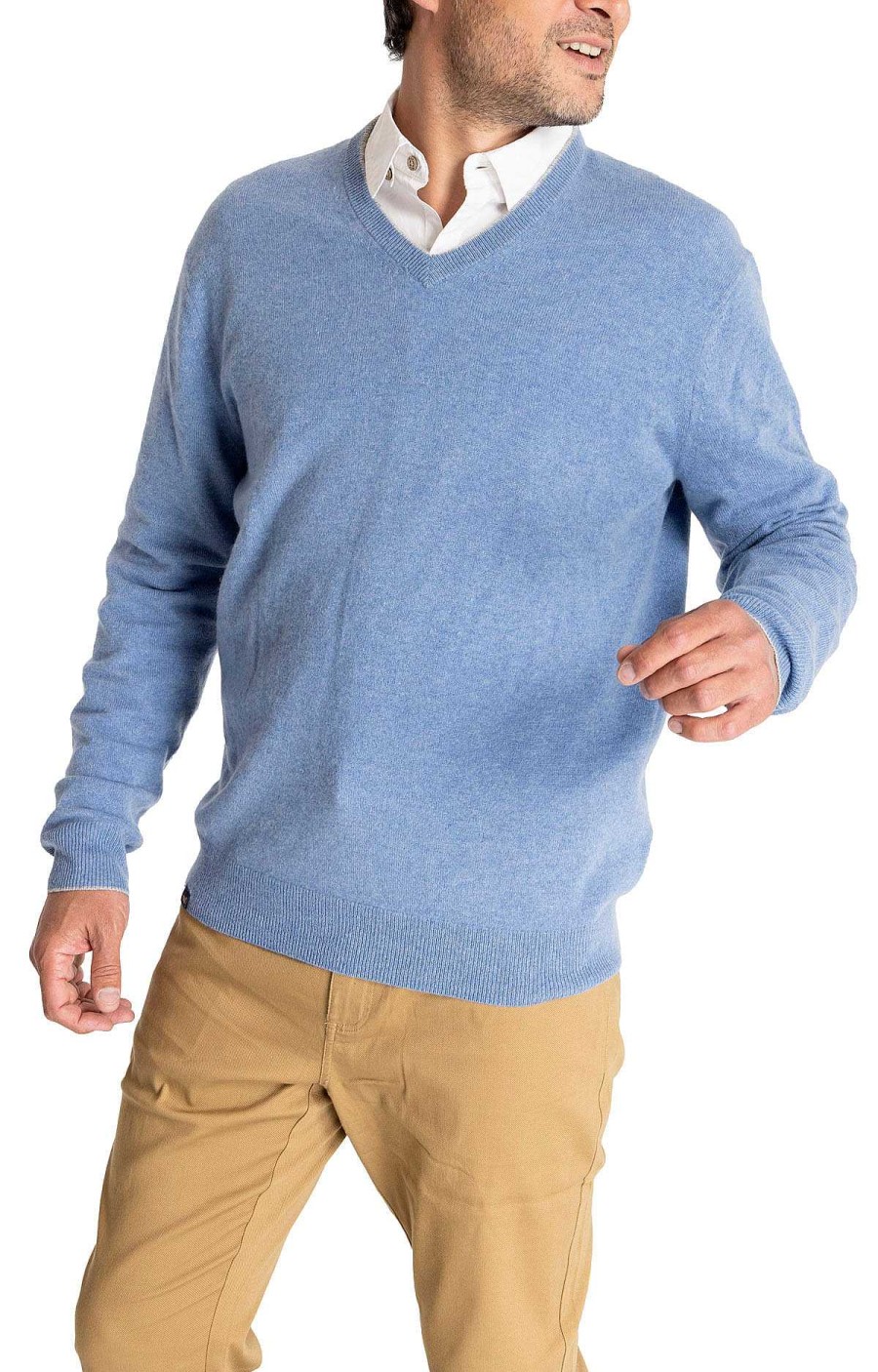 MEN Rockford Vests and Sweaters | Rockford Blue Cashmere Men's Sweater Turtle Dove