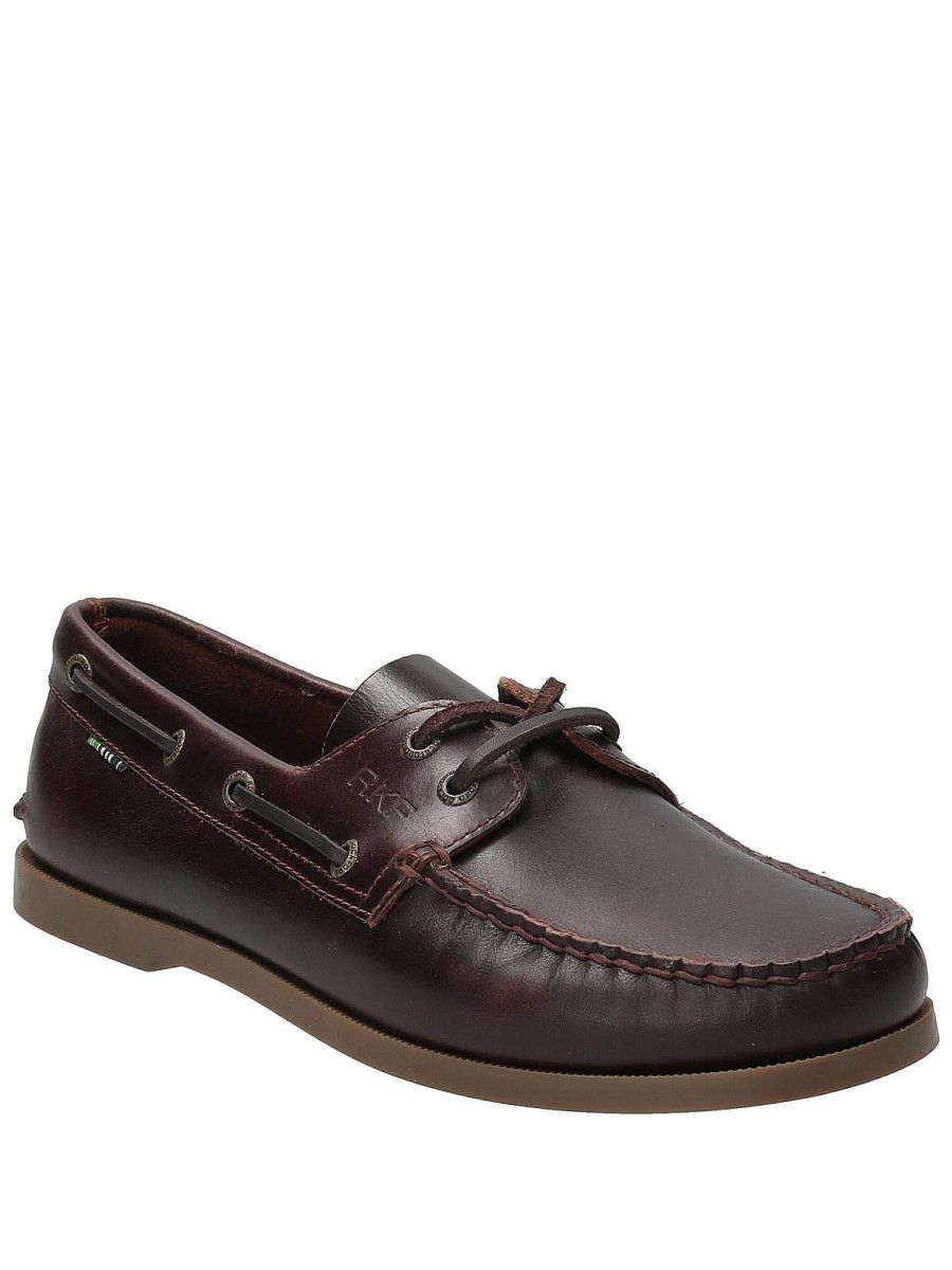 MEN Rockford Moccasins | Men's Leather Moccasin Boat Dark Brown Rockford Amaretto