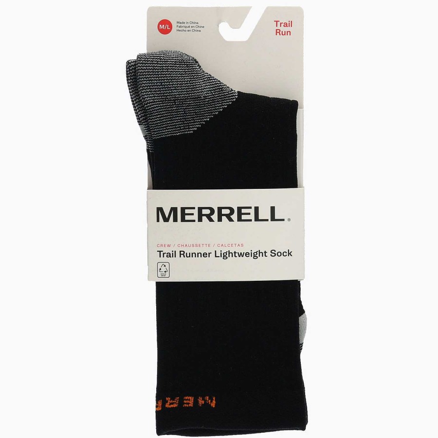 MEN Rockford Socks | Unisex Trail Runner Light Crew Sock Black Merrell Black