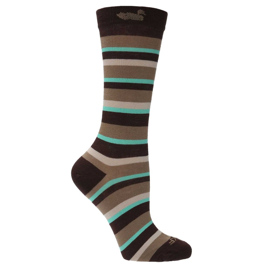 WOMEN Rockford Socks | Women's Bamboo Socks Brown Lines Rockford Brown