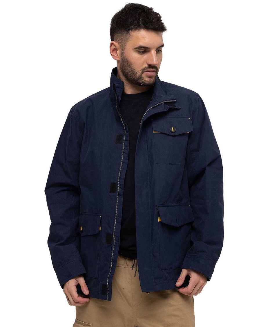 MEN Rockford Jackets and Parkas | Men's Casual Jacket Lightweight Uninsulated Zip Up Jacket Blue Cat Detroit Blue